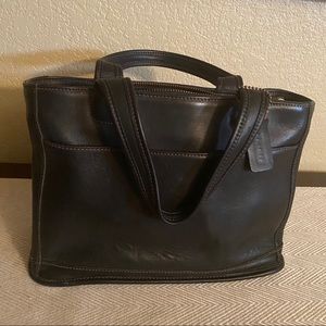 COACH Vintage Black Leather Bleecker Tote